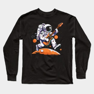 Space Traveller on Distant Planet with Space Guitar Long Sleeve T-Shirt